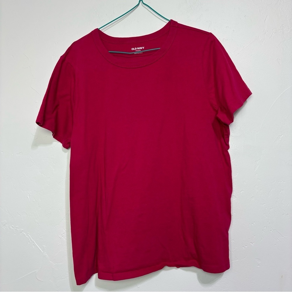 Old Navy Pink Women's Cotton Short Sleeve Basic T Shirt Large Everywear